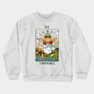 Temperance - Mystical Medleys - Vintage Cartoon Tarot (White) Crewneck Sweatshirt